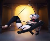 2B [Nier Automata] cosplay on art by iuui1551 by (Victoria Lirell) from no1sygirl 2b nier automata cosplay part 3 1080p