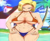 Dragon Ball Z Android 18 Beach Date Set #5 by Krabbytheartist from dragon ball porn android