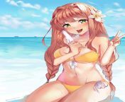 Hot summer Monika (Art by BabyAggieteea on twitter) from yash dasgupta hot videognes monika xxx