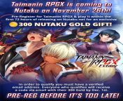TAIMANIN RPGX IS COMING TO NUTAKU THIS SUNDAY NOVEMBER 26th &#124; As long as you pre-reg, play the game in the first 72 hours, and have a verified email - you will get 300 Nutaku Gold for FREE by Dec. 1st from taimanin rpgx