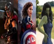 In costume playing: sex at all the weekend, at the shower after a stressfull day and morning sex : Natalie Portman as thor , Hayley Atwell as captain carter and Tatiana Maslany as she hulk from sajini sex at nangi