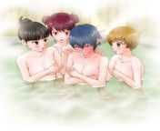 Naoto embarrassed to be at the hot spring with the gals from hot sax bangla sixi gals