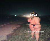 DaringQueen Curvy Indian lady doing a daring public road side exposure of her yummy body in black thongs. from indian lady servent sex