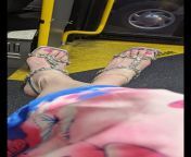 Pink toes riding the city bus! from xxx the city bus school