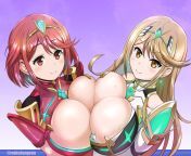 Mythra and Pyra Boob Press NSFW from indian boob press and
