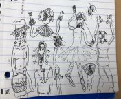 doodles i did in history class while thinking about femininity and womanhood and how little i understand gender (nsfw for cartoon topless women) from topless topper 30