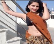 Dolly Jalan navel in brown saree and black sleeveless blouse from sex sagar rajasthani aunty change in room saree bra blouse