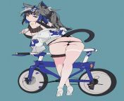 Stylish Cat Girl with Blue Bike [Original] from karachi girl matakti gand bike mp4
