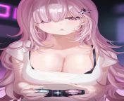Long hair Chiaki doing what she does best: playing video games from leona long hair diva video