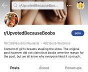 Is there a way we can get this sub banned? Its a sub where women can be doing normal everyday things and men post them in there if they find their boobs nice without their consent. Theyll only upvote because of their breasts ? Talk about objectifying. from girls remove clothes if they loose show boobs