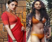 Rakul Preet - saree vs bikini - Indian film actress. from south indian film saree zabardasti rape scene
