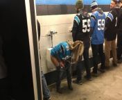 Woman uses men&#39;s urinal at Carolina Panthers game Sunday from carolina chamberlain pics