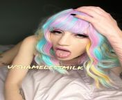 Hi tinies. ? I finally uploaded my very explicit photoset from my Rainbow Giantess Vore video (on MV) to my free sub OF wall. Definitely the kinkiest photoset Ive ever done. I put a tiny in my pussy &amp; asshole. ? from giantess vore 1