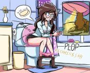Girl pooping toilet from girl pooping toilet