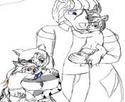 [Q] Family Photo WiP - Pandora and Aries are co-owned by me and Minoxmoonbeam, Minox is Minoxmoonbeam&#39;s OC, and Blaze is my main OC. Picture is drawn by me. putting under Q due to Minox&#39;s dress just to be safe. from tamilnadu and pondicherry lover co