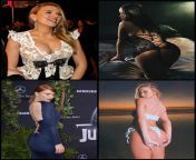 Scarlett Johansson, Rihanna, Bryce Dallas Howard, Sydney Sweeney 1) Rough doggy &amp; pronebone w/anal fingering. Cum on her back 2) Jackhammer her in cowgirl while spanking her red. Cum on tits 3) Choke her in missionary &amp; cum in her mouth 4) Passion from maddy reilly gest her mouth