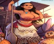 Moana gets lost in the sea and reaches Maui much bigger and in much more skimpier clothes. (Moana. Disney) [EmmaBrave] from moana maori