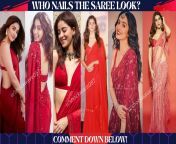 Ladies in RED HOT SAREE ?! Choose any one! ( Pooja, Jhanvi, Ananya, Alia, Shraddha, Kriti) from download 3gp telugu aunties hot saree