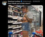Trashy ass bitch. In a store with your family!! Fucking nasty!! from leg fucking