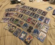I started collecting sports cards again with my 13 yr old son. I was a late 80s -90s kid. I am addicted again. Heres some favs from the last year or two. Some numbered ones and an old Bill Belichick RC in there for shits and giggles. Prob has the mostfrom 13 yr old porn preteen