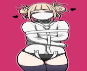 Himiko Toga enjoying some bondage in a straitjacket while otn gagged with a very snazzy gag! Art by jam-orbital on patreon! Enjoy! from otn gagged girls