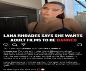 Yes. Lana Rhoades is correct on porn industry&#39;s true motives from lana rhoades onlyfans tub lesbian porn leaked