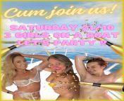 Today live on the boat with three girls on fambase 11am est!! from ihdiah foursome fucking with three girls
