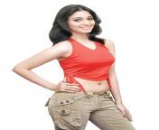 Tamanna Bhatia navel in red crop top from tamanna mulai co in