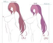 Scthach and Scthach-Skadi proportions difference by Koyama Sensei from musae koyama sinc