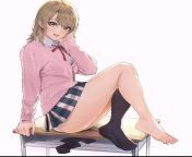 My best friend is a virgin and I love teasing him, the teasing became 10x worse once I became a girl from second puberty, on my second day of being back at school I took of one of my socks and I asked him to help me put it back on (RP) from shy girl teasing