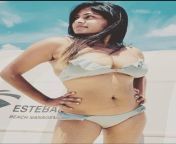 Pradnya Naik navel in white bikini from www bangladsi naik