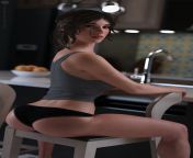 Lara and her fat booty straddling a kitchen chair (missally) from post chair hr