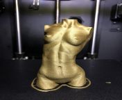 Printed in ESUN BRASS FILL. 0.16 layer height, .6 nozzle. STL is very high res, 350mb. Finish from this filament looks like its being powder coated as it prints. from 144chan res 32