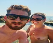 Going topless - beach selfie from topless beach