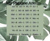 7th pair of my irresistible dirty panties to FL! Im so wet thinking about my panties being in 28 states w/in the ??,2 Countries in ??, 1 Province in ??! Book now to secure a slot! Sniff, Sniff ??? Avail 10/20 for wears! Virtual Dropbox Draws Updated? Men from fewal in western province