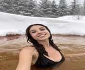Hot springs in the snow, pure magic! (11 year vegan here ?) from forest in the snow