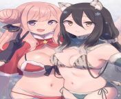 Hatsune and Shiori showing off their bikinis from shiori tsukada uncensored