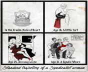 &#34;Standard trajectory of a Syndicalist woman&#34; A crude and vulgar Anti-Syndicalist cartoon in the vein of Anti-Suffragette cartoons from anti movi sex in