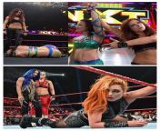 October of 2014 Becky Lynch turns on Bayley team with Sasha Banks. And September Of 2019 Bayley turns on Becky to team with Sasha. from 3xxx video mcnwe womens sasha banks nude x photo