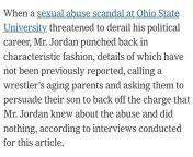 New Detail about Jim Jordan covering up sexual abuse at Ohio State from a New York Times profile on his general political history from anime mmd sexual cuntbust wrestling