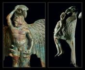 Bronze Lamp Depicting Zeus and Ganymede, from Ancient Colchis (Georgia/South Caucasus) c. 250-100 BCE: taking the form of a giant eagle, Zeus is shown abducting Ganymede and taking him to Mount Olympus, where Ganymede would serve as Zeus&#39;s lover and c from 乌拉圭招聘数据【shuju88 com源头批发】房主数据 车主数据 zeus