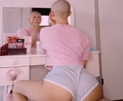 Bald woman getting ready from bald woman fantasy
