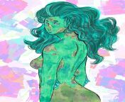Lovely Lagoon Lady, Me, digital art on Procreate, 2022 from naked performance art vimeo