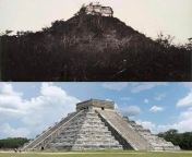 Chichen Itza when it was discovered in 1892 vs. Present-day from tante vs ponakan day 1