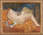 Karel Spillar - Reclining nude from nude calm soviet museum