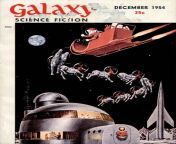 Santa goes the distance to make holiday deliveries in an Ed Emshwiller cover illustration for the Christmas issue of Galaxy magazine, December 1954. from kinjal dave kasi keri ne an