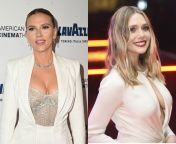 &#34;hey baby, i know you really like auntie scarlett so i invited her to have some fun with us. wich one of us do you want to fuck first?&#34; mommy Elizabeth olsen with auntie scarlett johansson from malayalam auntie