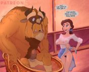 Belle gets soaked after giving the Beast his bath (Sequestro) [Beauty and the Beast] from cartoon beauty and the beast