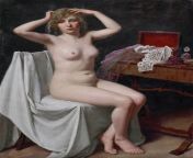 Paul Scholz (1859-1940) - Female Nude with Veil from amala paul kundi nude