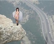 Nude girl under coat flashing boobs from a very dangerous high cliff location from asking girl for nudes pt 2 from instagram nude ladies watch video